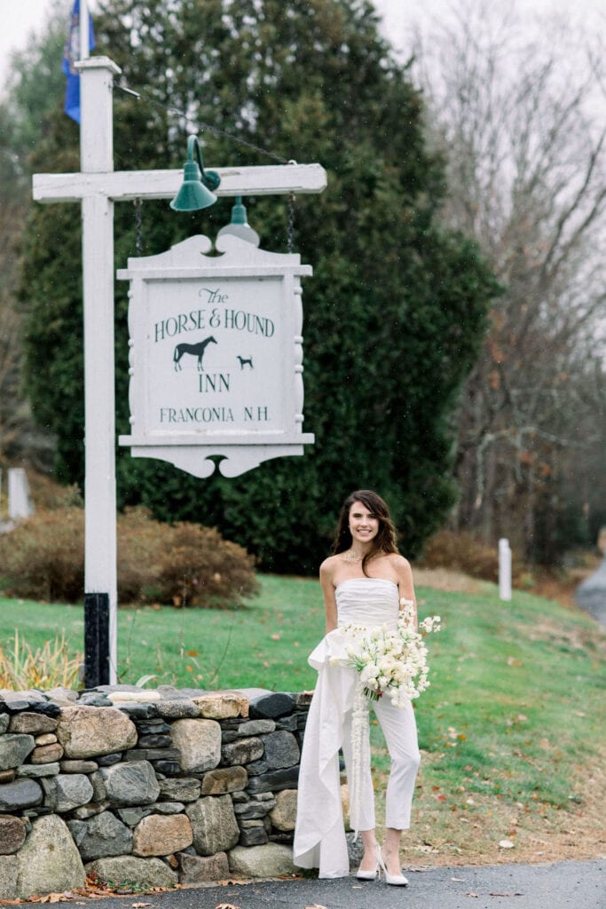 Bride-With-Horse-and-Hound-Sign-New-Hampshire-Wedding-